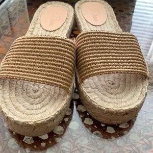 J crew woven raffia  simple strap  espadrille sandal.
